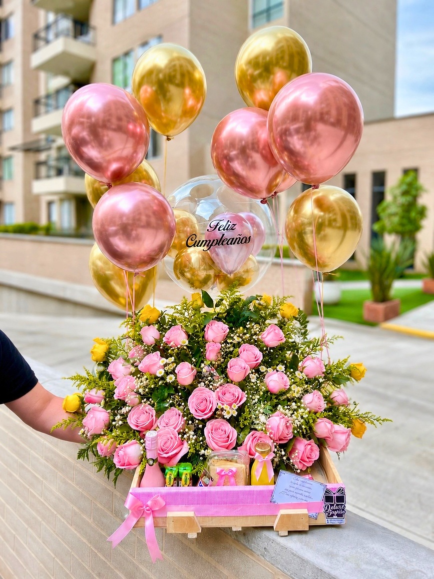 Desayuno deluxe arreglo floral gigante - Deluxe Surprise